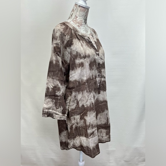 🛍️COLDWATER CREEK brown tie dye tunic top size L. - Picture 7 of 12